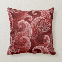 Red Paisley Exotic Pattern Pillows