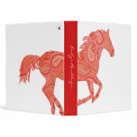 Red Paisley Horse Vinyl Binder