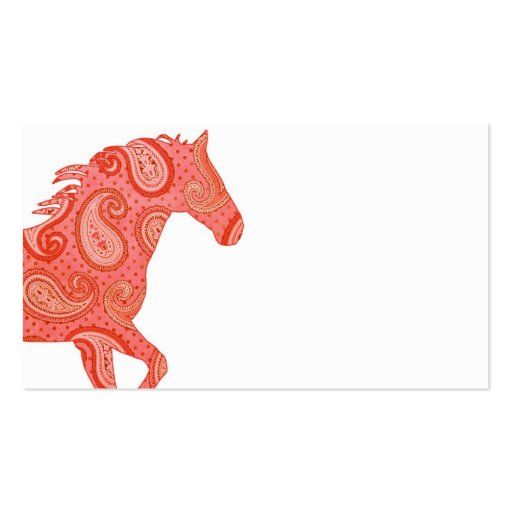 Red Paisley Horse Business Card (back side)