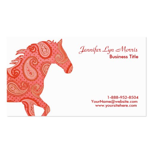 Red Paisley Horse Business Card