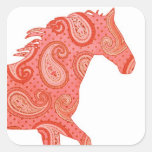 Red Paisley Horse Sticker