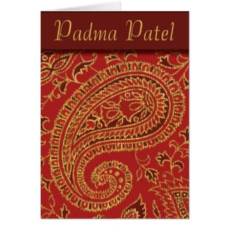 Red Paisley Note Card