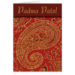 Red Paisley Note Card