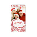 Red Paisley PHOTO Return Address Label label