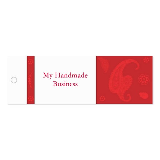 Red Paisley Tag Business Card Template