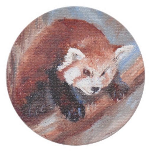 Red Panda aceo Plate