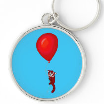 Red Panda Balloon Flight Keychains