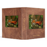 Red Panda Faux Leather Back To School Binder