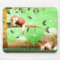 Red Panda mountain - mousemat mousepads