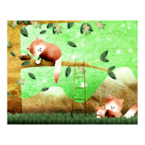 Red panda mountain - poster print posters