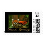 Red Panda Nature Seasons Greetings Holiday Postage
