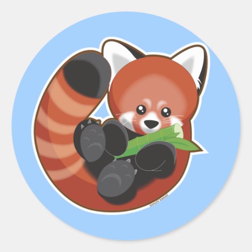 Red Panda Round Stickers