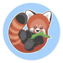 Red Panda Round Stickers