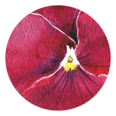 Red Pansy Wedding Stickers Envelope Seals by lillyarts