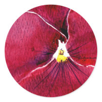 Red Pansy Wedding Stickers Envelope Seals by lillyarts Red Pansy Wedding Stickers Envelope Seals