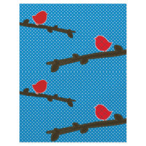 RED PAPER BIRDS SCRAPBOOK PAPER FULL COLOR FLYER