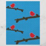 RED PAPER BIRDS SCRAPBOOK PAPER flyers