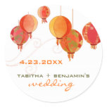 Red Paper Lanterns Wedding Invitation Stickers