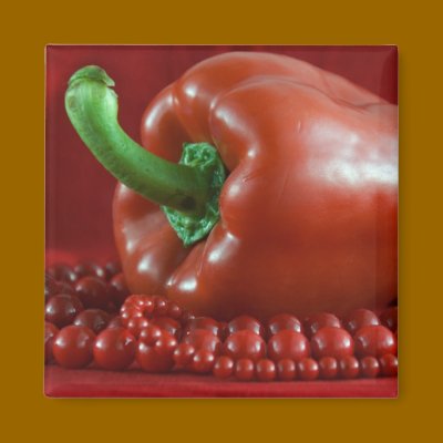red paprika&beads_2 magnet by VioDePhoto