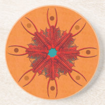 Red Paraceraurus fossil trilobite wheel Coaster