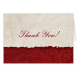 Red Parchment Thank You Greeting Card