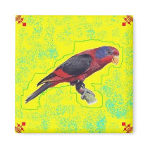 Red Parrot magnets by FlashAllen Red Parrot magnets