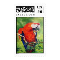 Red parrot stamp