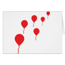 red party balloons icon cards