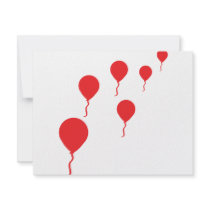 red party balloons icon invitation