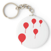 red party balloons icon keychain