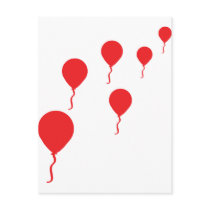 red party balloons icon postcard