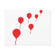 red party balloons icon postcards