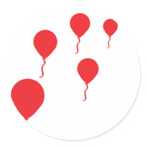 red party balloons icon stickers