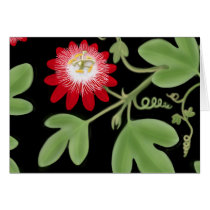 Red Passion Flower Vine Card by twopurringcats Red Passion Flower Vine Card