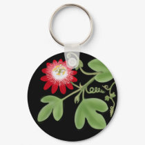 Red Passion Flower Vine Keychain by twopurringcats Red Passion Flower Vine Keychain