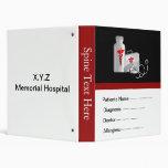 red patient's medical record book binders