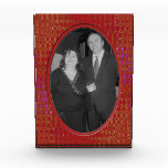 red pattern background photo frame awards