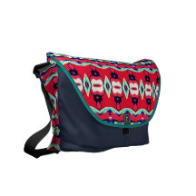 Red Pattern Messenger Bag