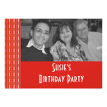 Red pattern invitations