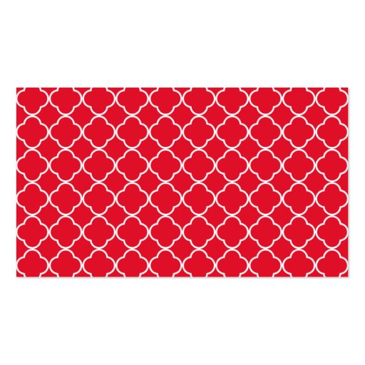 Red Patterned Rooster Silhouette Business Cards (back side)
