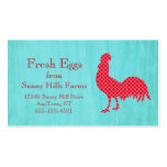 Red Patterned Rooster Silhouette Business Cards