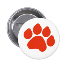 Red Paw Print Button