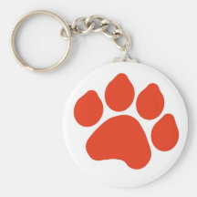 Red Paw Print Keychain