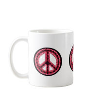 red peace mug