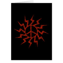 Red Peace Sigh Star Greeting Card
