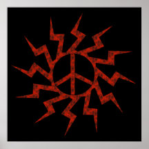 Red Peace Sigh Star Posters