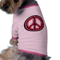 red peace sign dog tee