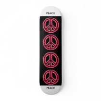 red peace sign skateboard