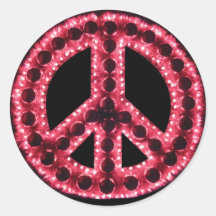 red peace sign sticker
