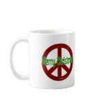 Red Peace sign with Merry Christmas Coffee Mugs